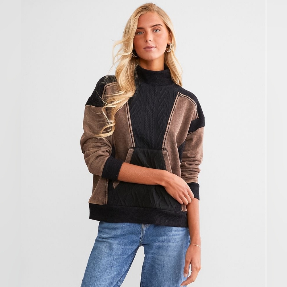 BKE Pieced Sweater Knit Pullover - Picture 1 of 10